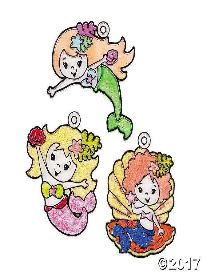 Fun Express Mermaid Paint Your Own Suncatchers - 24 Pieces - Crafts for Kids and Fun Home Activities - Image 2