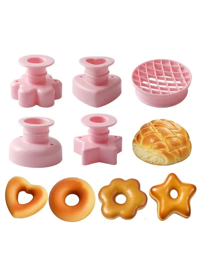 5pcs Multi Shape Donut Mold Set Heart Flower Star Round Pineapple Baking Tool - Image 1