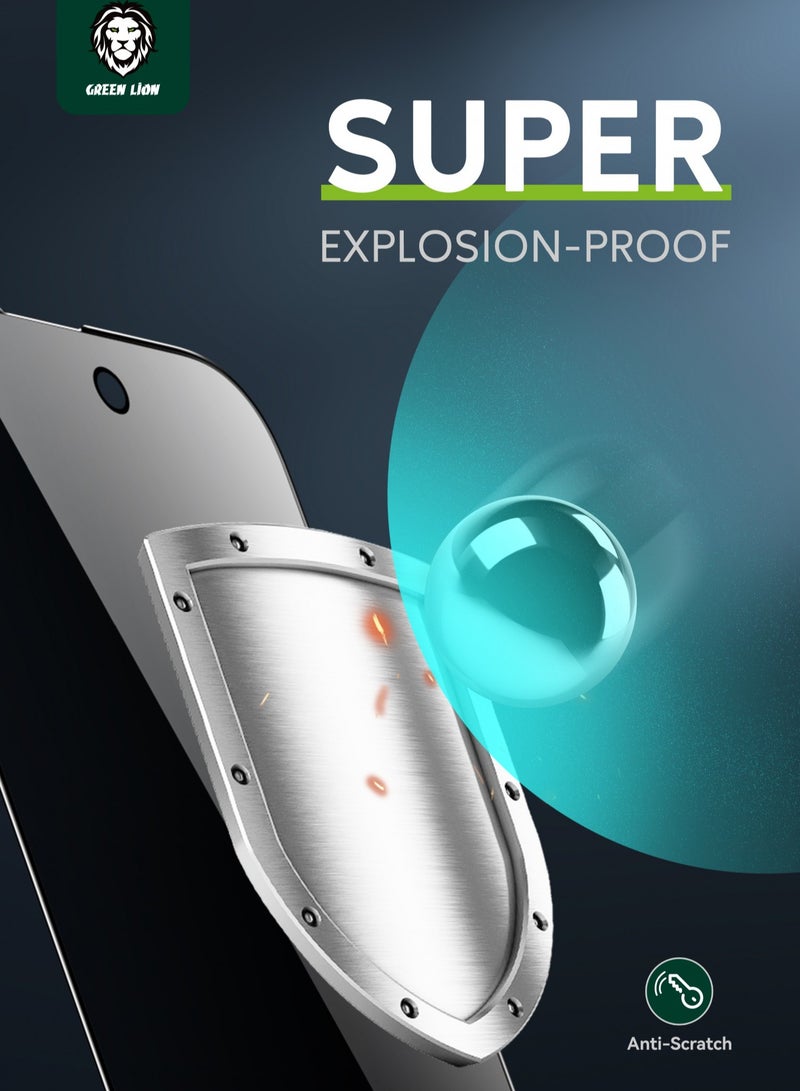GREEN LION iPhone 14 Pro Screen Protector 9H Steve Privacy Full Glass / Bubble Free / Blocked Side Viewing / Highly Responsive /Anti Scratch Privacy Glass for iPhone 14 Pro ( 6.1" ) - Black - Image 2
