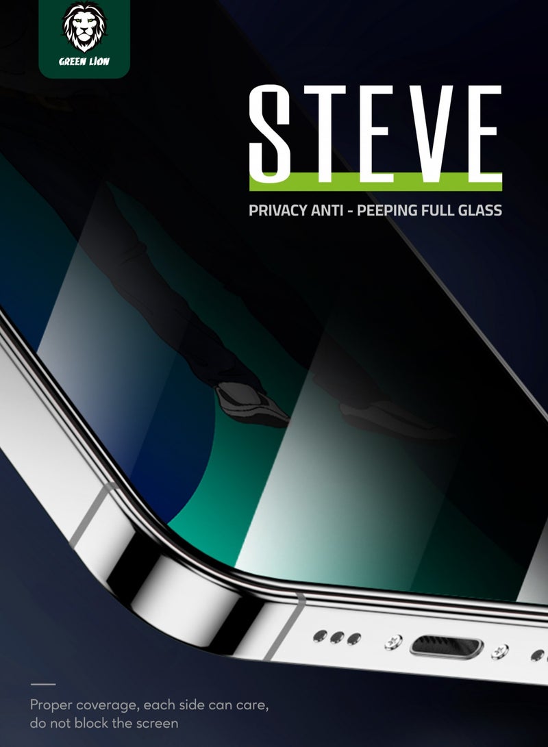 GREEN LION iPhone 14 Pro Screen Protector 9H Steve Privacy Full Glass / Bubble Free / Blocked Side Viewing / Highly Responsive /Anti Scratch Privacy Glass for iPhone 14 Pro ( 6.1" ) - Black - Image 5