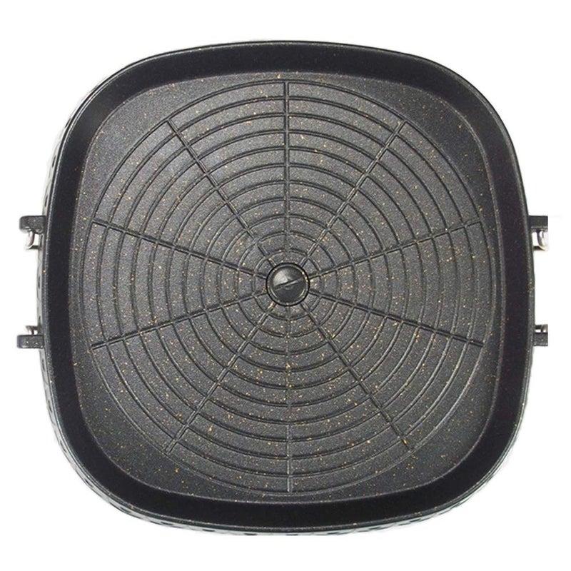 Korean Style Square Grill Pan with Maifan Coated SurfaceNonstick Smokeless Barbecue Stovetop Plate for Indoor Outdoor BBQ 32x32cm125x125in