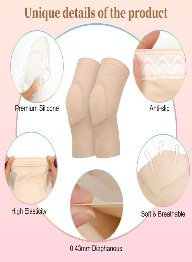 Jomuyee Ultra-thin Dance Knee Sleeves with Gel Pads for Dance, Ballet, Yoga, Cheerleading, Leg Sleeves for Girls，Gift Idea - Image 3