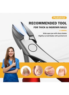 BEZOX Toe Nail Clippers For Thick Toenails For Seniors - Raised Cutting Edge Ingrown Toenail Clippers, Ergonomic Design Toenail Scissors For Thick Nails, Podiatrist Recommended - Red  - Image 4