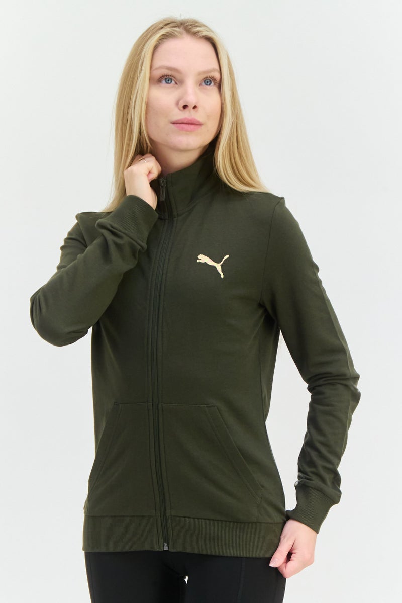 PUMA Women Sportswear Fit Long Sleeve Outdoor Jacket, Green - Image 1