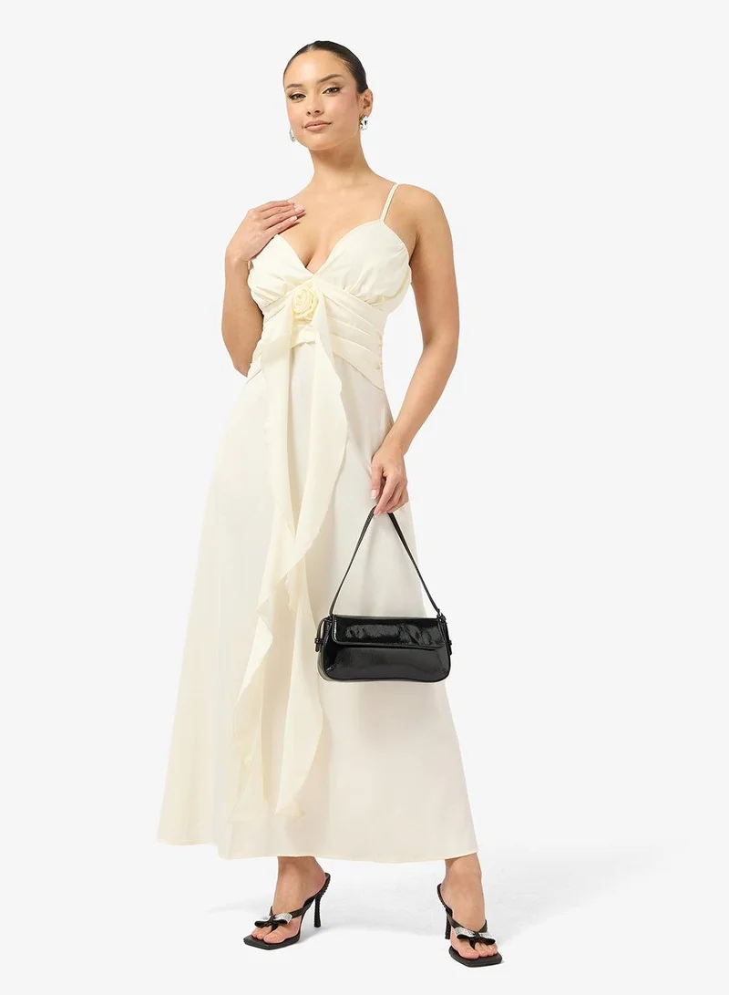 Ginger Strappy Ruffle Waterfall Slip Dress