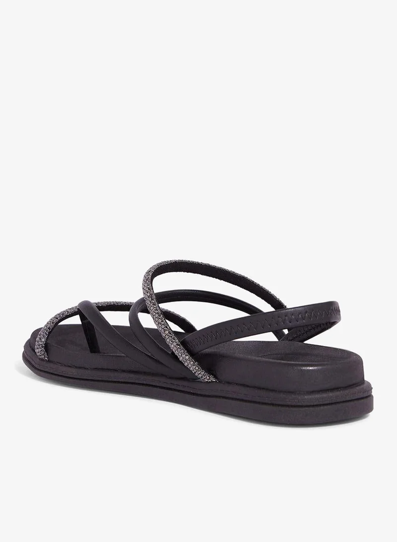 Beira Rio Black Sandals for Women with Back Strap – Stylish & Supportive sling Back Ladies Sandals for Women | Best Price UAE