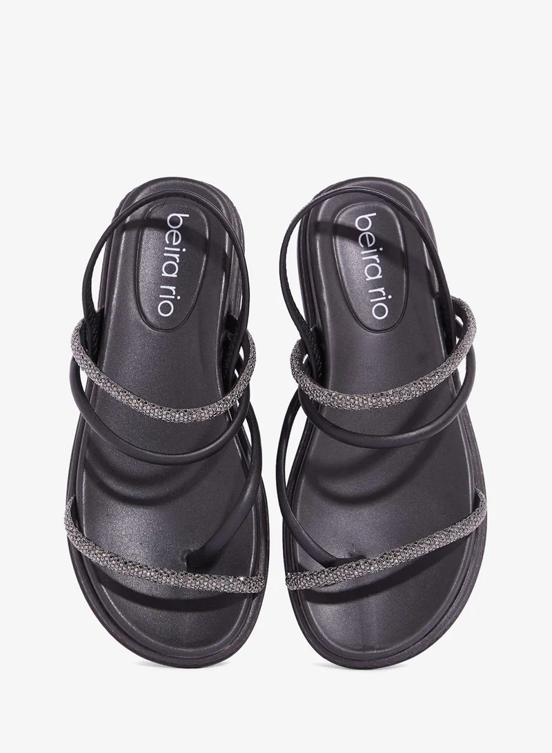 Beira Rio Black Sandals for Women with Back Strap – Stylish & Supportive sling Back Ladies Sandals for Women | Best Price UAE