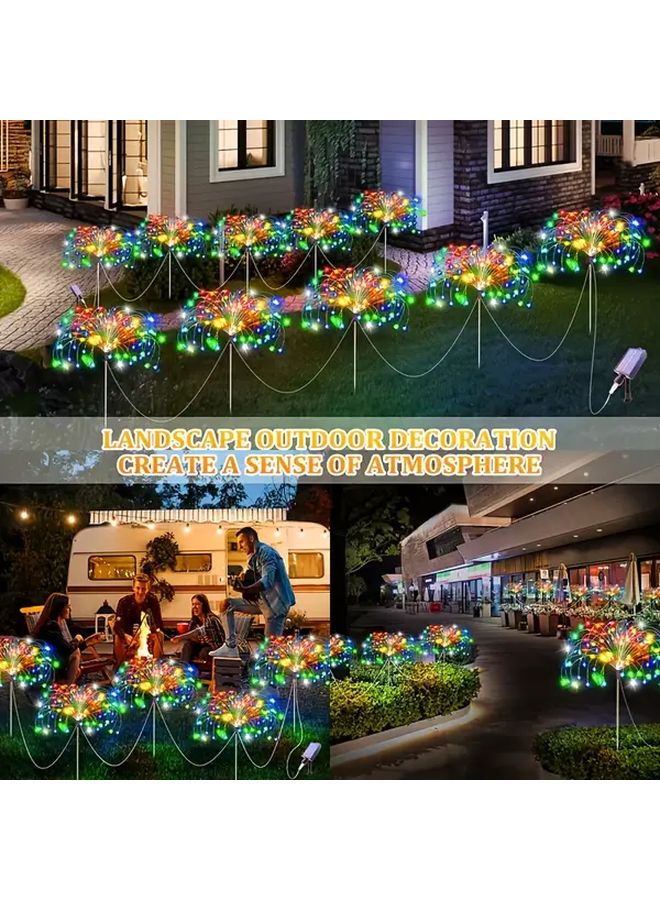 وايت 480LED أضواء حديقة شمسية 8 قطع 8 أوضاع استشعار ذكي ديكور خارجي - Image 4