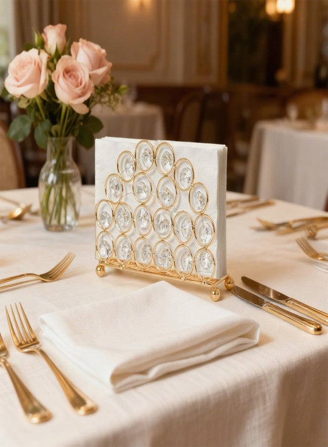 kehail Crystal Napkin Holders,Napkin Storage Box Mail Letter Card Holder for Paper Napkins Modern Tissue Dispenser Bulk for Kitchen, Bathroom, Dining Table, Backyard, Picnic Use (Gold, 12 PCS) - Image 5