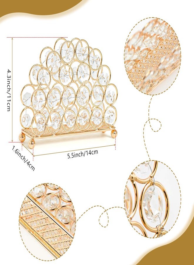 kehail Crystal Napkin Holders,Napkin Storage Box Mail Letter Card Holder for Paper Napkins Modern Tissue Dispenser Bulk for Kitchen, Bathroom, Dining Table, Backyard, Picnic Use (Gold, 12 PCS) - Image 2