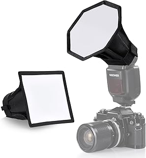 Neewer Neewer NEEWER Upgraded Flash Diffuser Speedlight Softbox Collapsible 2 Pack, (5.9"/15cm Octagon, 6"x5" Rectangular) for - Image 1