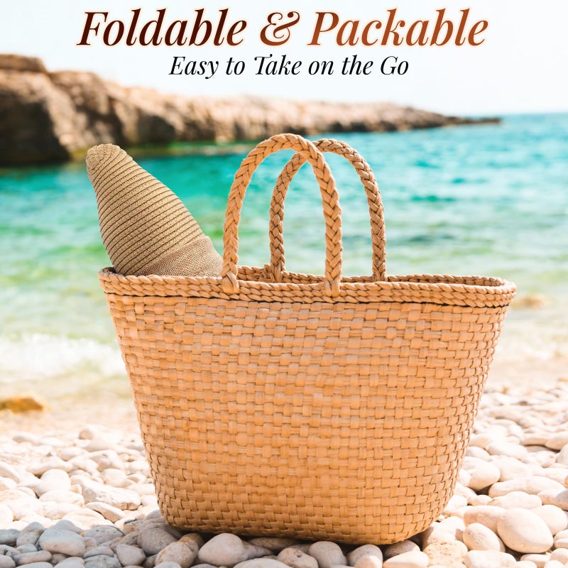 Pleneal Sun Hats for Women, Straw Beach Hat UV Sun Protection, Foldable Bowknot Sun Beach Hats Summer Hat Khaki - Image 5