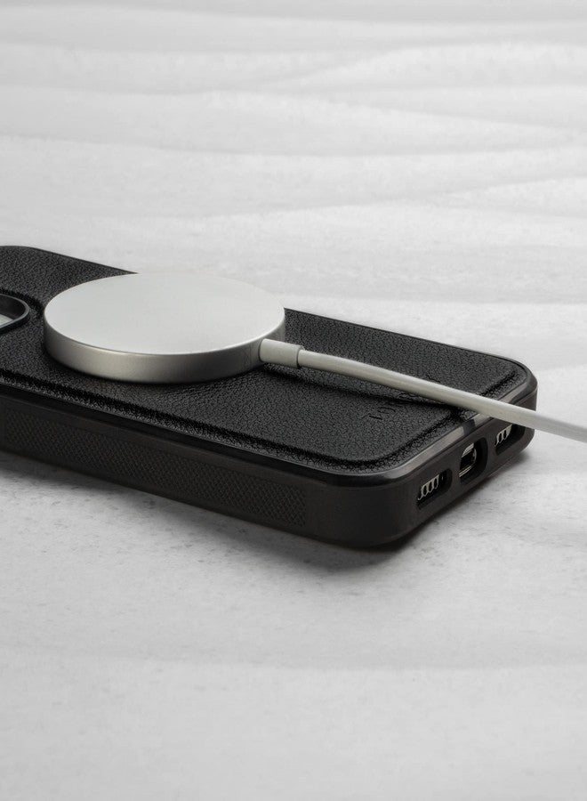 TORRO Leather Case Compatible with iPhone 14 Pro - Genuine Leather Bumper Case with Magnetically Detachable Cover with Kickstand (Black) - Image 3