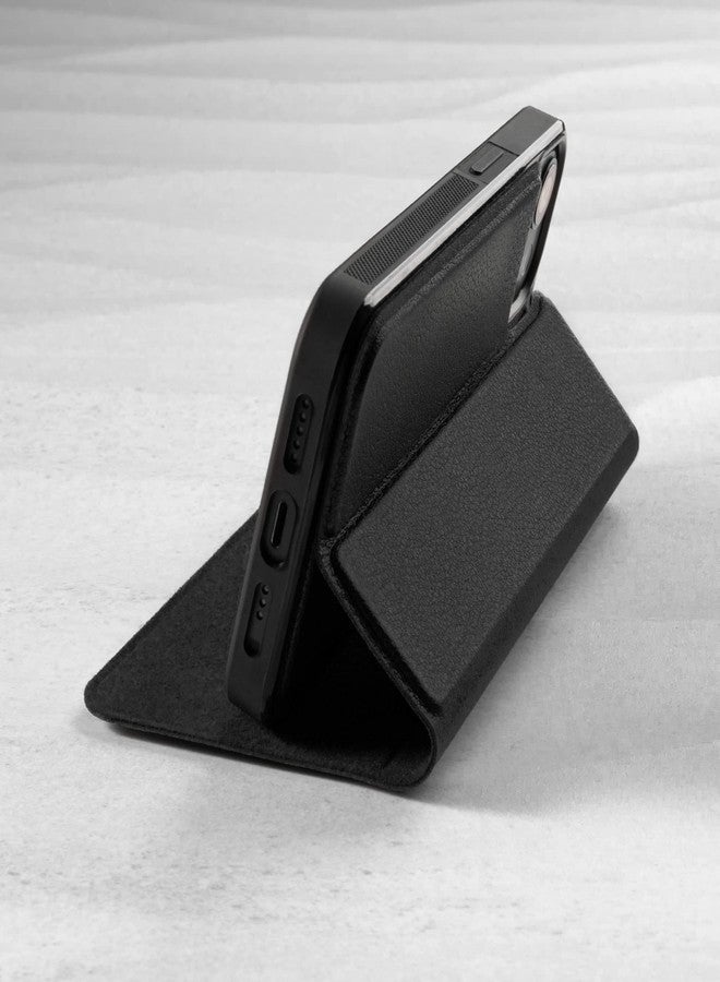 TORRO Leather Case Compatible with iPhone 14 Pro - Genuine Leather Bumper Case with Magnetically Detachable Cover with Kickstand (Black) - Image 5
