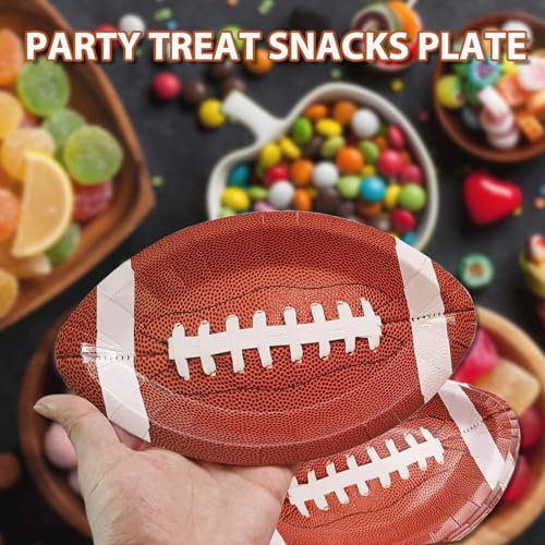 EaciTown Paper Football Plates & Football Napkins Set Serve 20 Football Party Plates Disposable for Birthday Party Football Game Day Party Faovrs - Image 2