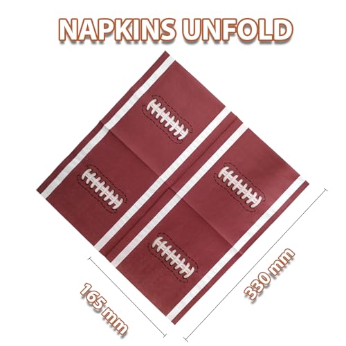 EaciTown Paper Football Plates & Football Napkins Set Serve 20 Football Party Plates Disposable for Birthday Party Football Game Day Party Faovrs - Image 4