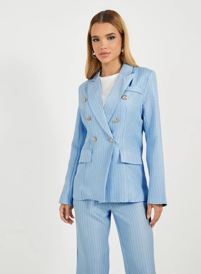 Styli Notch Lapel Oversized Blazer & Straight Fit Pants Co-Ords Set