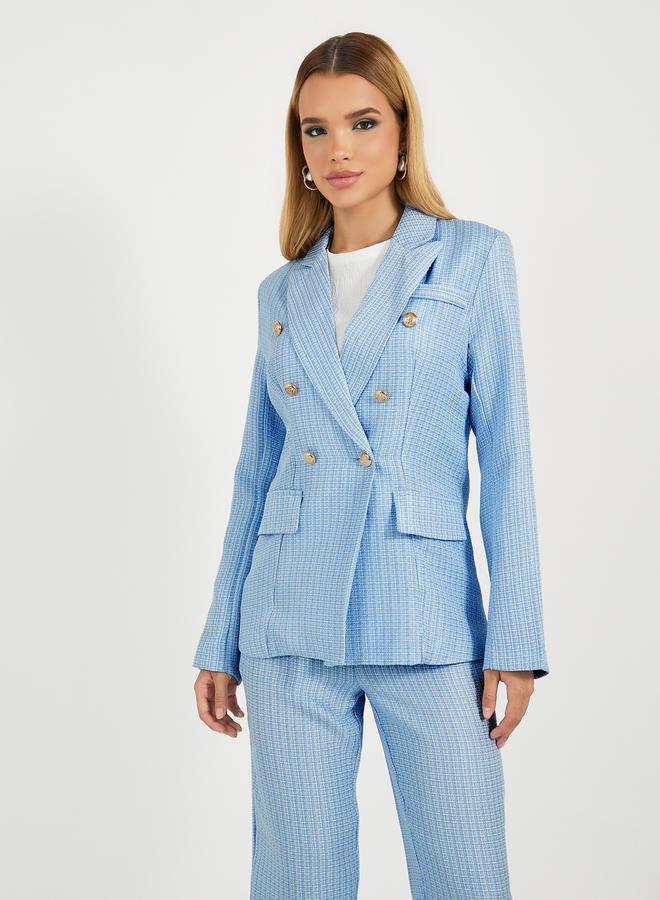 Styli Notch Lapel Oversized Blazer & Straight Fit Pants Co-Ords Set  - Image 3