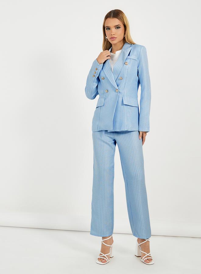 Styli Notch Lapel Oversized Blazer & Straight Fit Pants Co-Ords Set  - Image 2