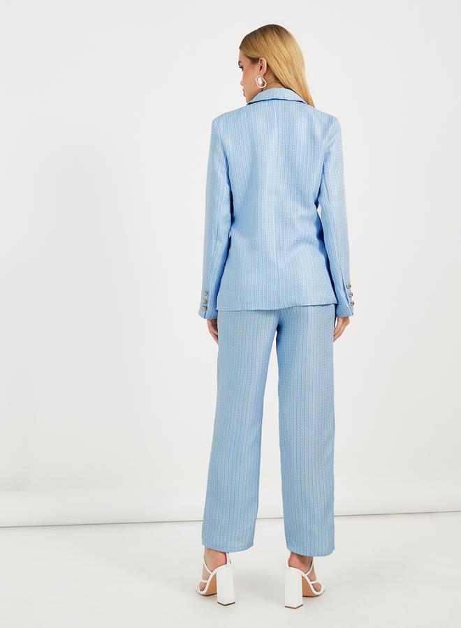Styli Notch Lapel Oversized Blazer & Straight Fit Pants Co-Ords Set  - Image 5