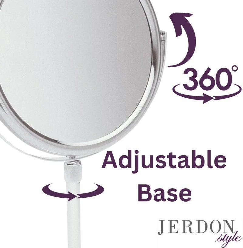 Jerdon Chrome Round Makeup Mirror with Stand - Image 4