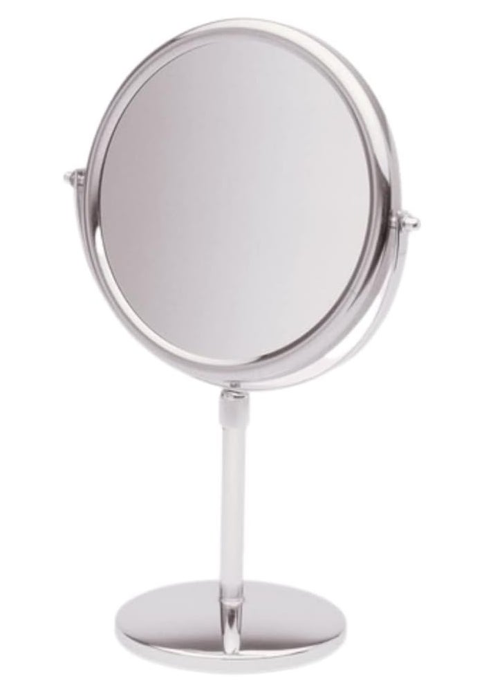 Jerdon Chrome Round Makeup Mirror with Stand - Image 1