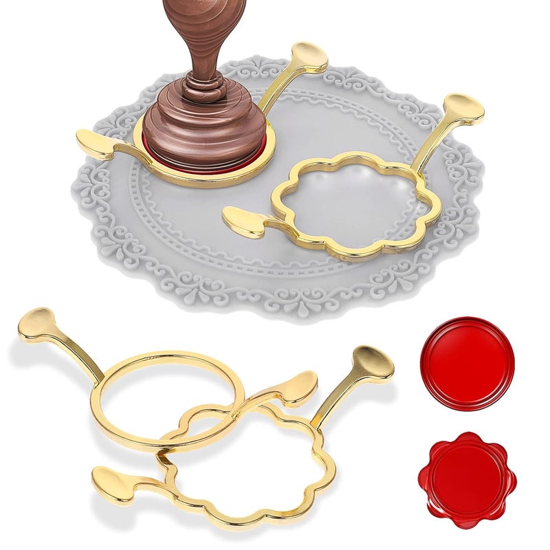 Indusoire 3 Pcs Wax Seal Stamp Kit, Wax Seal and Embossing Stamp Set for Wedding Invitations, Gift Wrapping, Card Decoration, Envelope Embellishment, Creative DIY Projects - Image 1