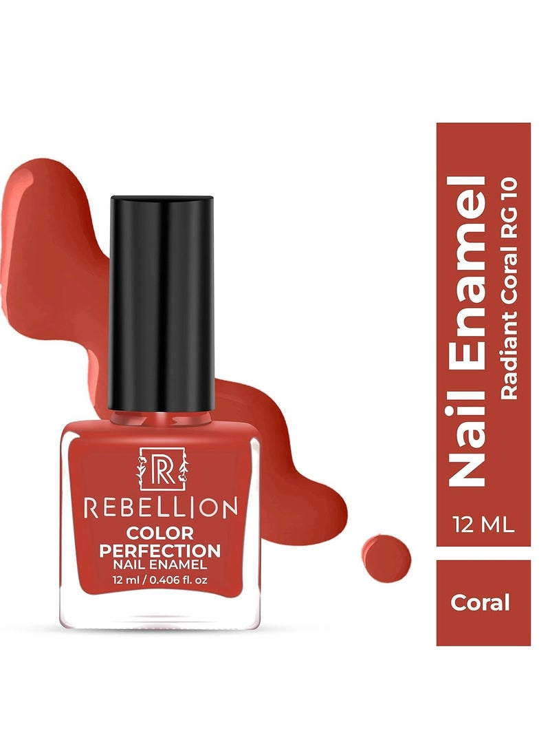 ريبيليان طلاء أظافر ريبيليون كولور بيرفيكشن 12 مل كورال راديانت RG10 - Image 2