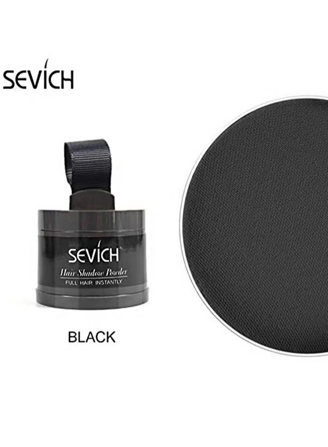 Sevich Hair Shadow Powder，Quick Cover Grey Hair Root Concealer，Eyebrows，Beard Line for Thinning Grey Hairline，Windproof，Sweatproof，Easy to use with mirror（Black 4g） - Image 2