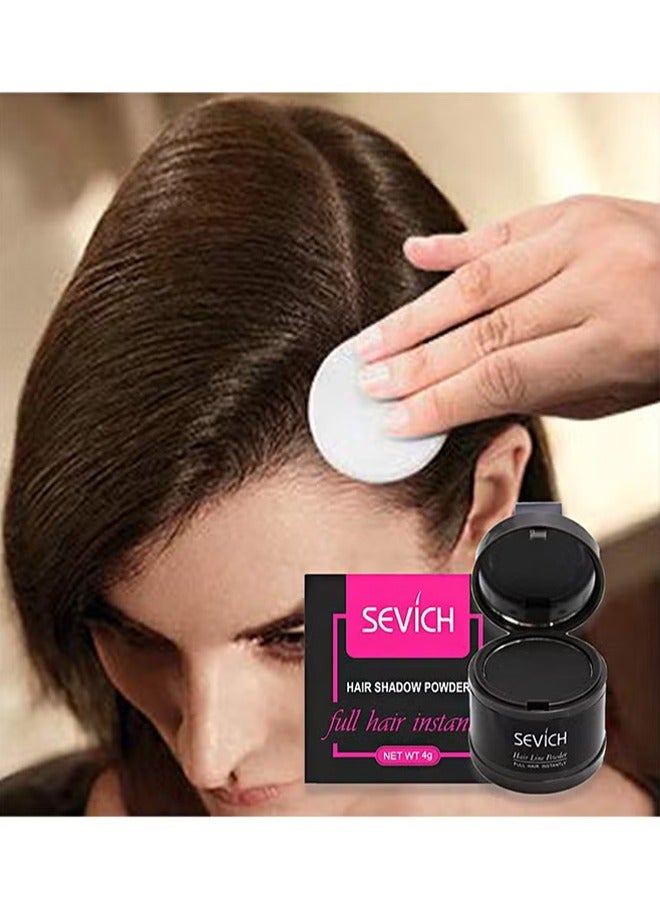 Sevich Hair Shadow Powder，Quick Cover Grey Hair Root Concealer，Eyebrows，Beard Line for Thinning Grey Hairline，Windproof，Sweatproof，Easy to use with mirror（Black 4g） - Image 3