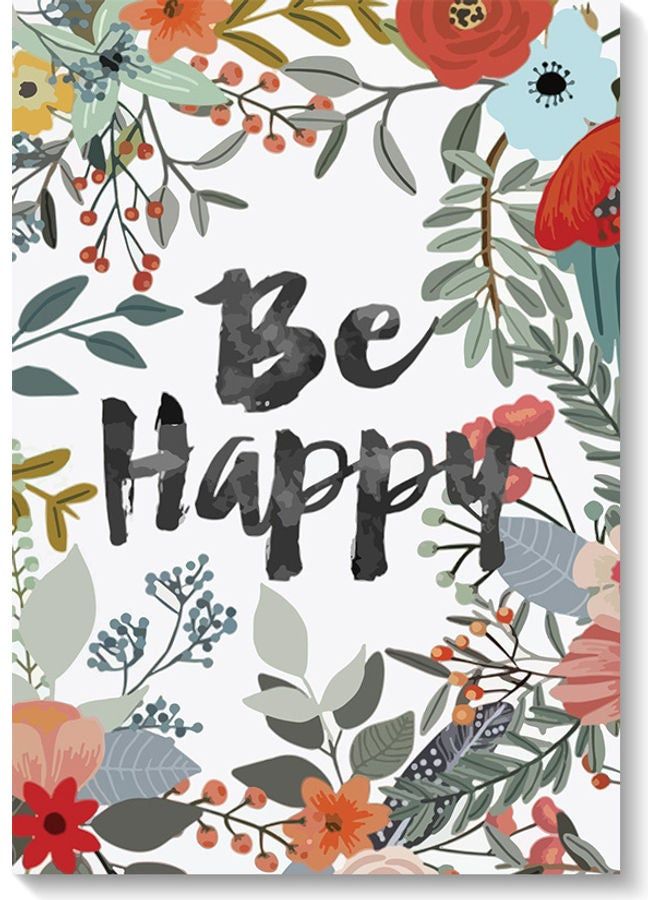 RYN Be Happy Wall Art Painting Multicolour 40x60cm - Image 1