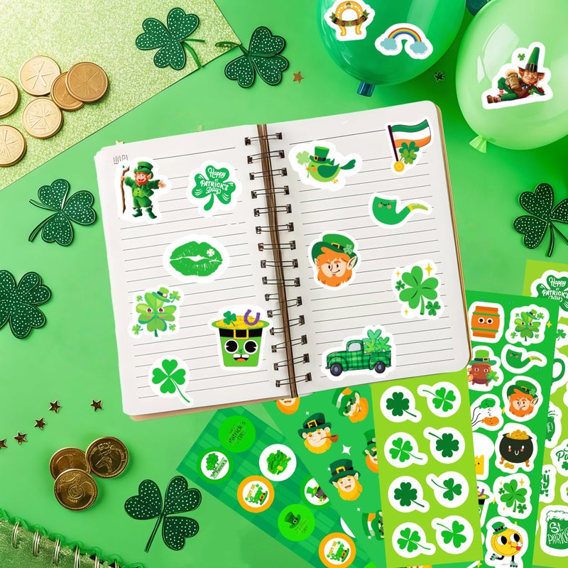 UDTAATO 100 Sheets St Patricks Day Shamrock Stickers,1140pcs St Patricks Day Decorations Accessories for Kids Party Favors Labels Cards Envelopes - Image 4