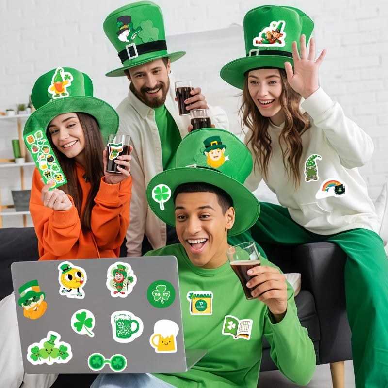 UDTAATO 100 Sheets St Patricks Day Shamrock Stickers,1140pcs St Patricks Day Decorations Accessories for Kids Party Favors Labels Cards Envelopes - Image 5