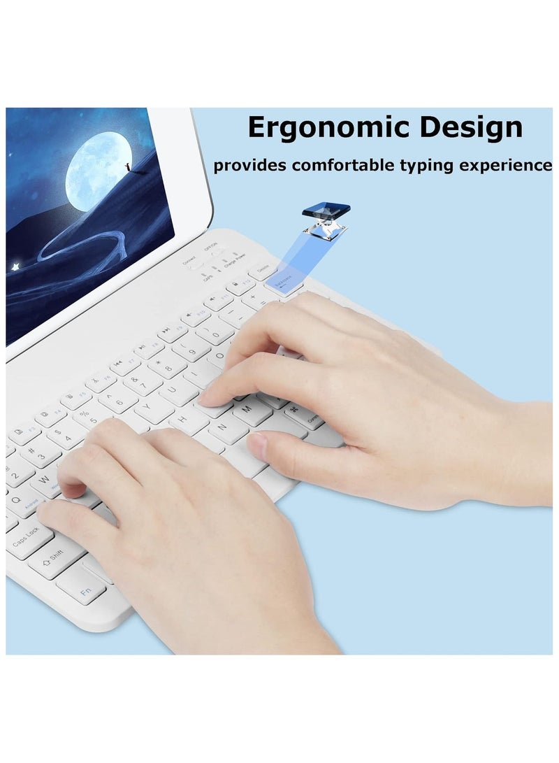 بيتشو مجموعة لوحة مفاتيح وماوس لاسلكية عالمية تعمل بالبلوتوث باللون الأبيض - Image 5