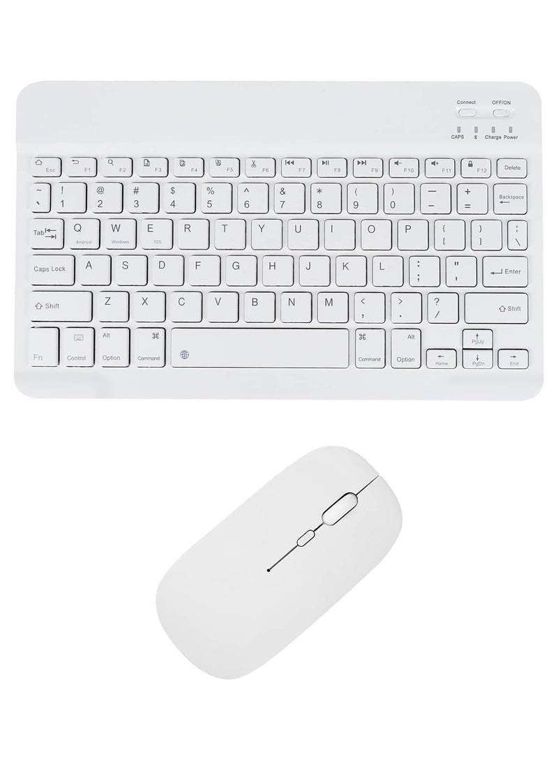 بيتشو مجموعة لوحة مفاتيح وماوس لاسلكية عالمية تعمل بالبلوتوث باللون الأبيض - Image 1