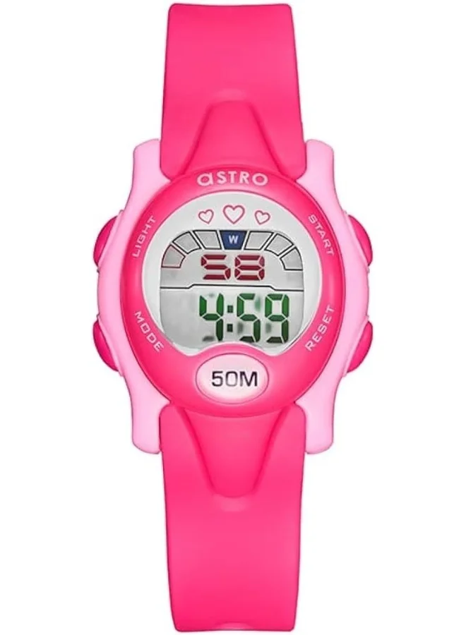 ASTRO Astro Kids Watch, Digital Display and Polyurethane Strap - A23902-PPPP, Pink