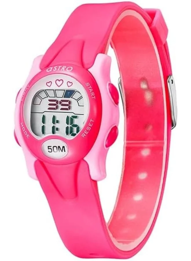 ASTRO Astro Kids Watch, Digital Display and Polyurethane Strap - A23902-PPPP, Pink