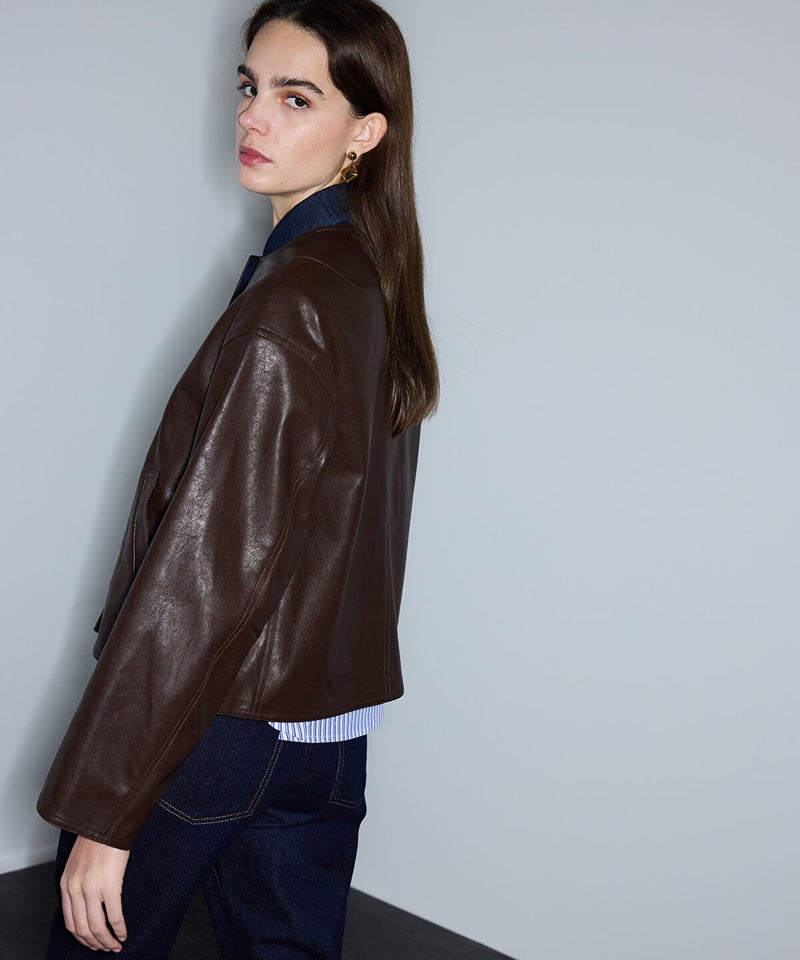 Ipekyol Leather-Effect Reversible Coat - Image 5