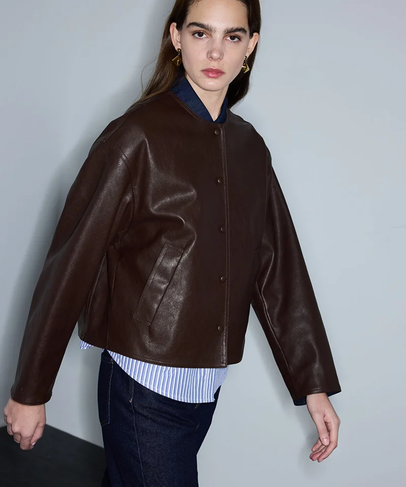 ابيكول Leather-Effect Reversible Coat