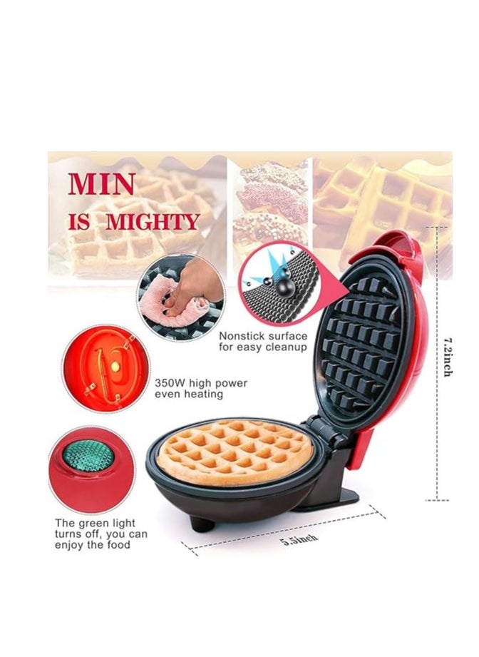 Cool Baby COOLBABY Mini Waffle Maker Portable Personal Waffle Maker Perfect for Breakfast, Lunch or Snacks Easy to Clean Non-stick Edges  - Image 3