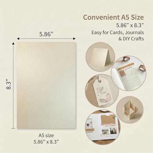 Yalofey A5 Pearlescent Cardstock Paper Pack, 50 Sheets in 25 Colors, Double Sided Textured 250 GSM Cardstock, Pastel and Metallic Craft Paper for Card Making, Scrapbooking, Invitations and Paper Crafts - Image 2