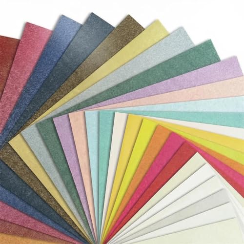 Yalofey A5 Pearlescent Cardstock Paper Pack, 50 Sheets in 25 Colors, Double Sided Textured 250 GSM Cardstock, Pastel and Metallic Craft Paper for Card Making, Scrapbooking, Invitations and Paper Crafts - Image 1