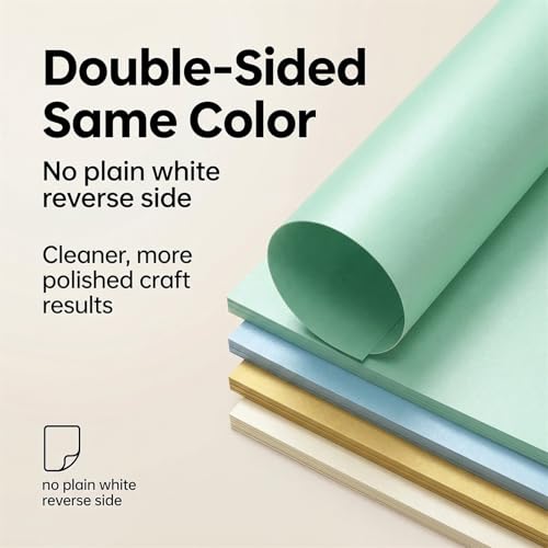 Yalofey A5 Pearlescent Cardstock Paper Pack, 50 Sheets in 25 Colors, Double Sided Textured 250 GSM Cardstock, Pastel and Metallic Craft Paper for Card Making, Scrapbooking, Invitations and Paper Crafts - Image 4