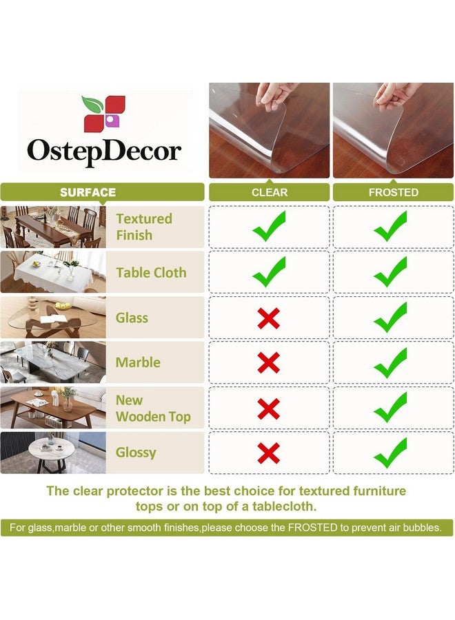 OstepDecor حامي طاولة أوستيب ديكور شفاف بسماكة 2 مم، 24 × 48 بوصة، غطاء طاولة شفاف، غطاء طاولة بلاستيكي، حصيرة حماية المكتب، وسادة غطاء مكتب مقاومة للماء لطاولة القهوة، مكتب الكتابة، غرفة الطعام - Image 5