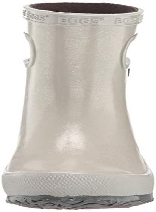 BOGS Skipper Rubber Waterproof Boys and Girls Rain Boot, Glitter-Silver, 6 US Unisex Infant - Image 2