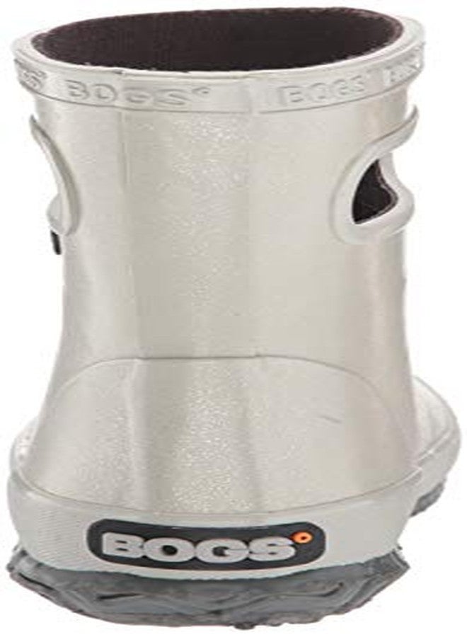 BOGS Skipper Rubber Waterproof Boys and Girls Rain Boot, Glitter-Silver, 6 US Unisex Infant - Image 3