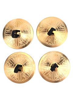Generic Belly Dance Finger Cymbals Sagat Sgat Belly Dancing Zills Oriental Percussion Instruments 4 Pcs - Small Size - Gold  - Image 2