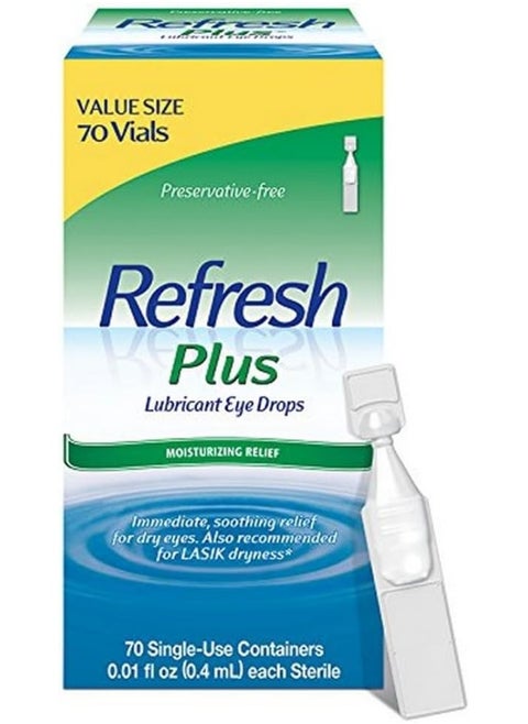 Refresh Plus Lubricant Eye Drops, Value Size, 70-0.01 Fluid Ounce (0.4 ml) Containers