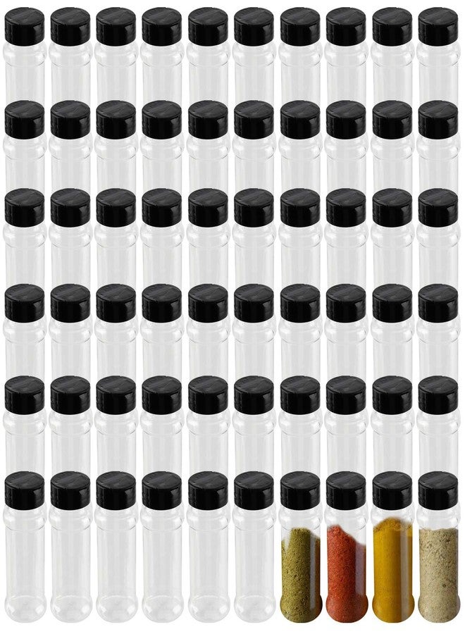 MUKLEI 60 Pack 3.5oz Clear Plastic Spice Jars with Black Shaker Lids, Plastic Seasoning Containers, Empty Spice Jars Bottles for Pepper - Image 1
