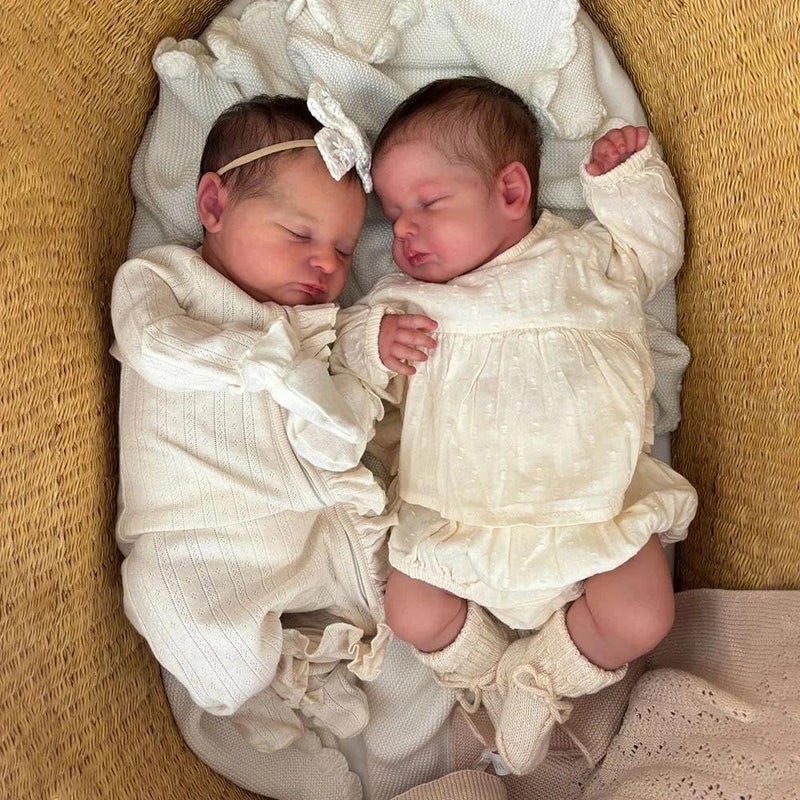 Anano Reborn Baby Dolls Silicone Full Body 19 in Realistic Baby Doll Twins Girl That Look Real Newborn Full Body Silicone Babys Doll Real Life Babys Dolls Twins with Accessories - Image 3